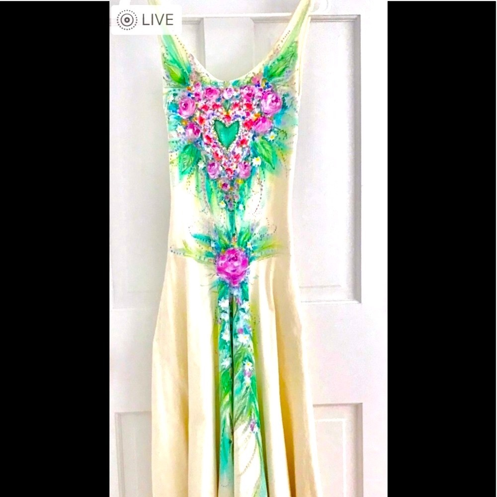 Exquisite Handpainted Ballet Dress S